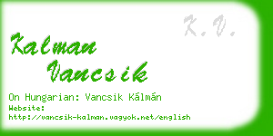kalman vancsik business card